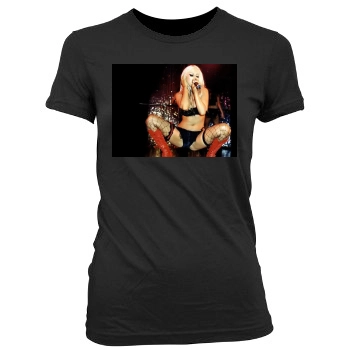 Christina Aguilera Women's Junior Cut Crewneck T-Shirt