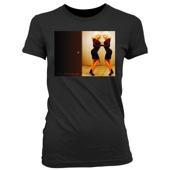 Christina Aguilera Women's Junior Cut Crewneck T-Shirt