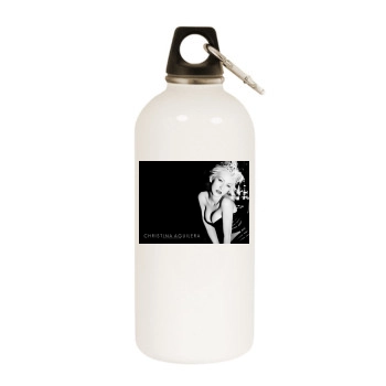 Christina Aguilera White Water Bottle With Carabiner