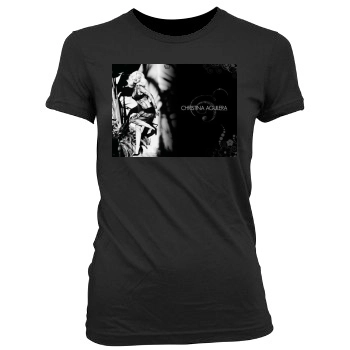 Christina Aguilera Women's Junior Cut Crewneck T-Shirt