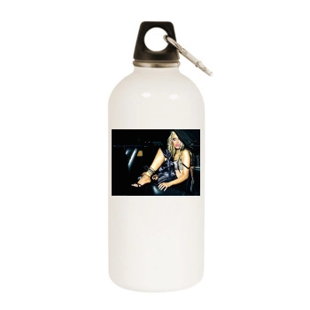 Christina Aguilera White Water Bottle With Carabiner