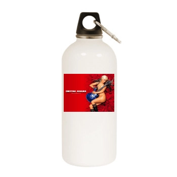 Christina Aguilera White Water Bottle With Carabiner