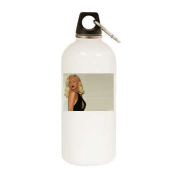 Christina Aguilera White Water Bottle With Carabiner