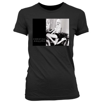 Christina Aguilera Women's Junior Cut Crewneck T-Shirt