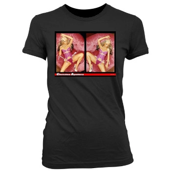 Christina Aguilera Women's Junior Cut Crewneck T-Shirt