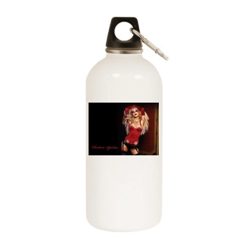 Christina Aguilera White Water Bottle With Carabiner