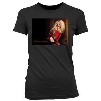 Christina Aguilera Women's Junior Cut Crewneck T-Shirt