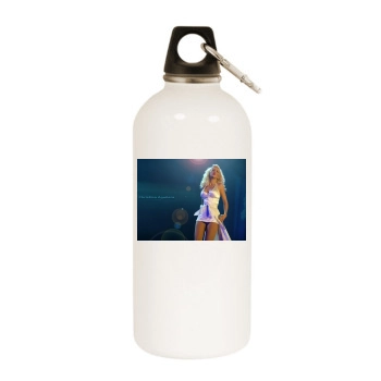 Christina Aguilera White Water Bottle With Carabiner