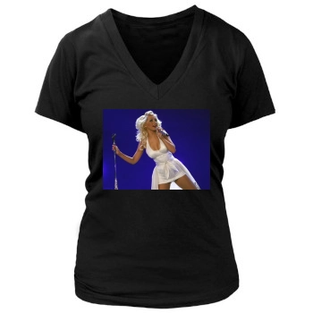 Christina Aguilera Women's Deep V-Neck TShirt