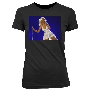 Christina Aguilera Women's Junior Cut Crewneck T-Shirt