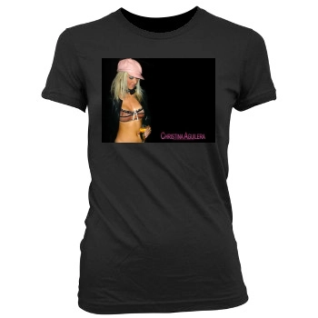 Christina Aguilera Women's Junior Cut Crewneck T-Shirt