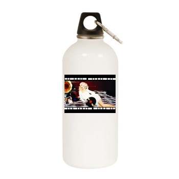 Christina Aguilera White Water Bottle With Carabiner