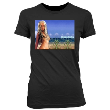 Christina Aguilera Women's Junior Cut Crewneck T-Shirt