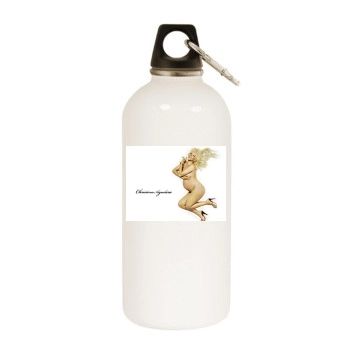 Christina Aguilera White Water Bottle With Carabiner