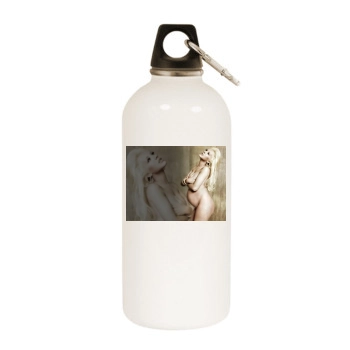 Christina Aguilera White Water Bottle With Carabiner