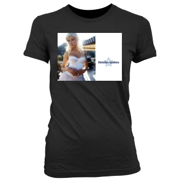 Christina Aguilera Women's Junior Cut Crewneck T-Shirt