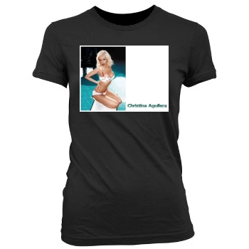 Christina Aguilera Women's Junior Cut Crewneck T-Shirt