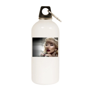 Christina Aguilera White Water Bottle With Carabiner