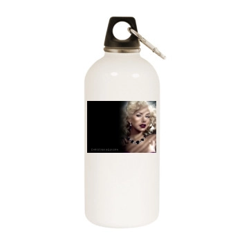 Christina Aguilera White Water Bottle With Carabiner