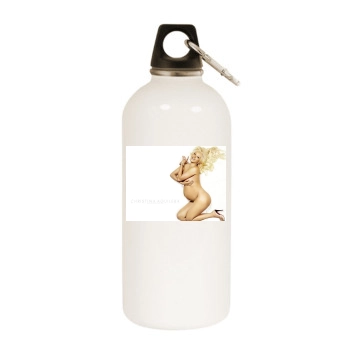 Christina Aguilera White Water Bottle With Carabiner