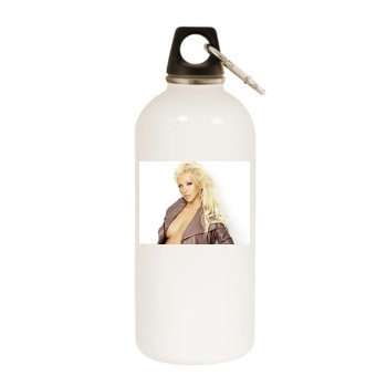 Christina Aguilera White Water Bottle With Carabiner