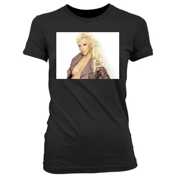 Christina Aguilera Women's Junior Cut Crewneck T-Shirt