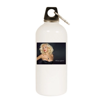 Christina Aguilera White Water Bottle With Carabiner