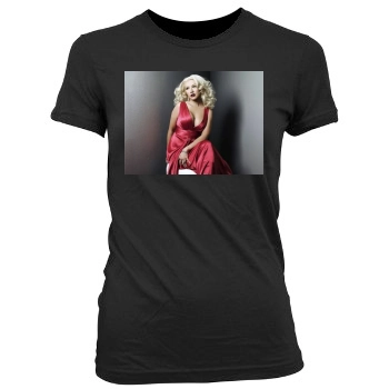 Christina Aguilera Women's Junior Cut Crewneck T-Shirt