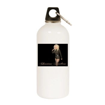 Christina Aguilera White Water Bottle With Carabiner