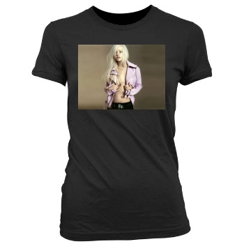 Christina Aguilera Women's Junior Cut Crewneck T-Shirt