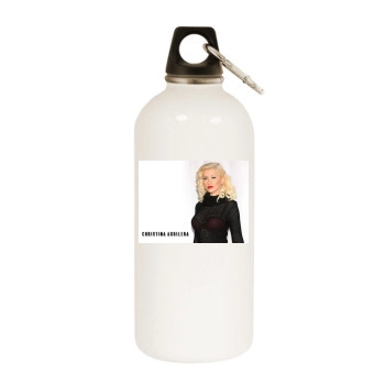 Christina Aguilera White Water Bottle With Carabiner