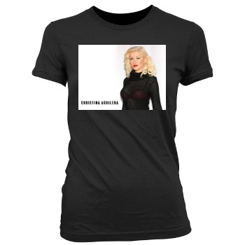 Christina Aguilera Women's Junior Cut Crewneck T-Shirt