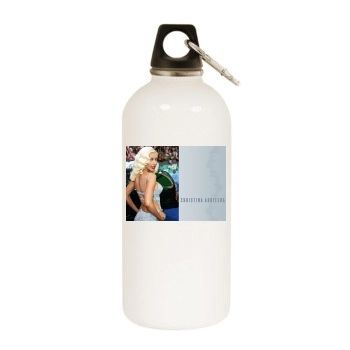 Christina Aguilera White Water Bottle With Carabiner