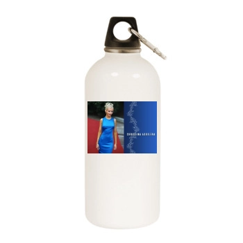 Christina Aguilera White Water Bottle With Carabiner