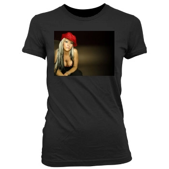 Christina Aguilera Women's Junior Cut Crewneck T-Shirt