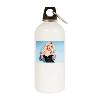 Christina Aguilera White Water Bottle With Carabiner