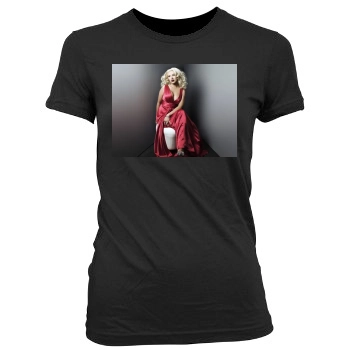 Christina Aguilera Women's Junior Cut Crewneck T-Shirt