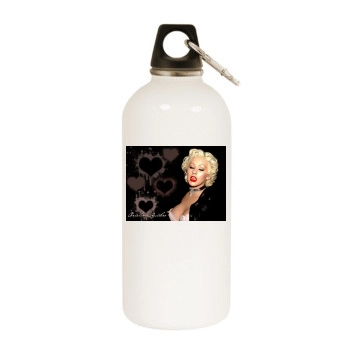 Christina Aguilera White Water Bottle With Carabiner