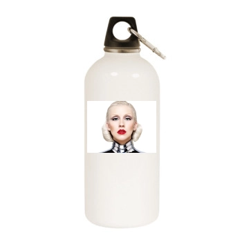 Christina Aguilera White Water Bottle With Carabiner