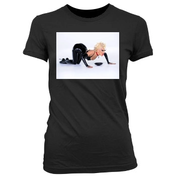 Christina Aguilera Women's Junior Cut Crewneck T-Shirt