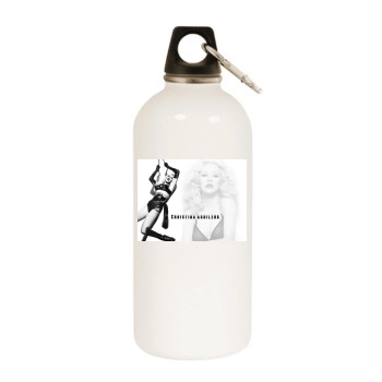 Christina Aguilera White Water Bottle With Carabiner