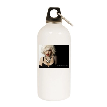 Christina Aguilera White Water Bottle With Carabiner