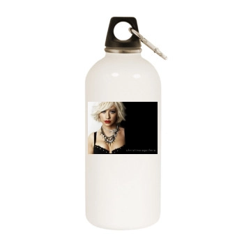 Christina Aguilera White Water Bottle With Carabiner