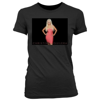 Christina Aguilera Women's Junior Cut Crewneck T-Shirt