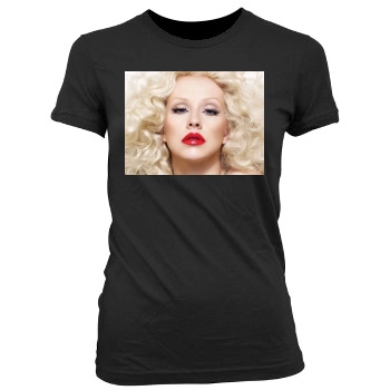 Christina Aguilera Women's Junior Cut Crewneck T-Shirt