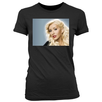 Christina Aguilera Women's Junior Cut Crewneck T-Shirt