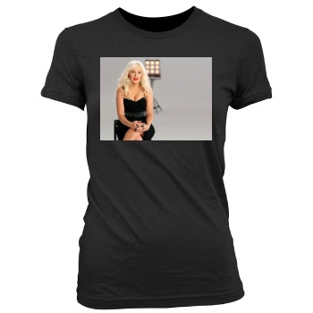 Christina Aguilera Women's Junior Cut Crewneck T-Shirt