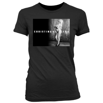 Christina Aguilera Women's Junior Cut Crewneck T-Shirt