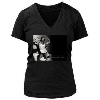 Christina Applegate Women's Deep V-Neck TShirt