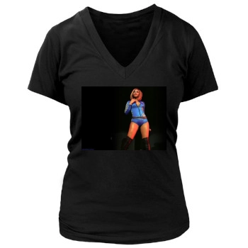 Christina Milian Women's Deep V-Neck TShirt